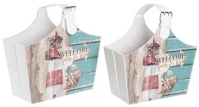 Portariviste DKD Home Decor 40 x 18 x 41 cm Multicolore Cartone Mediterraneo (2 Unità)