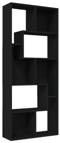 Libreria nera 67x24x161 cm in truciolato