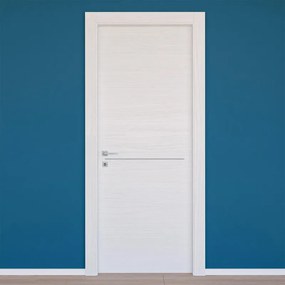 Porta battente MILK INSERTO bianco L 80 x H 210 cm reversibile