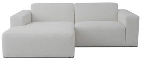 Divano angolare bianco in tessuto bouclé (angolo sinistro) Roxy - Scandic