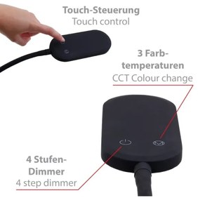 Briloner 1297-015 - Lampada da terra flessibile LED dimmerabile LED/6,6W/230V