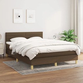 Giroletto A Molle Con Materasso Marrone Scuro 140x200cm Tessuto /