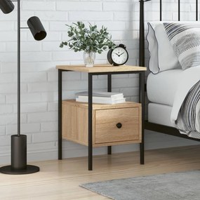 Comodino Rovere Sonoma 34x36x50 Cm İn Legno Multistrato /
