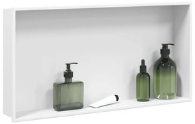 Nicchia Per Doccia Bianco Opaco 62x32x9cm İn Acciaio Inox /