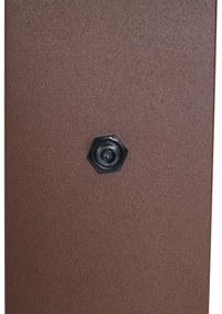 Lampada da esterno industriale color marrone ruggine con vetro fumé 70 cm con sensore crepuscolare IP44 - Denmark