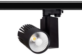 Faro LED 40W Binario Trifase Nero CRI92 100° Bridgelux LED Colore Bianco Caldo 2.700K