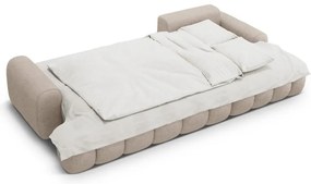 Divano angolare marrone chiaro allungabile/con contenitore (con penisola a destra/con chaise lounge) Linz – Cosmopolitan Design