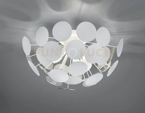 Discalgo plafoniera sfera tondi metallo bianco opaco + argento d. 5...