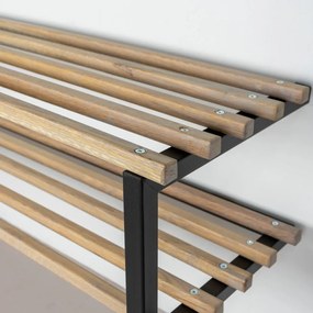 Scarpiera nera/di colore naturale in metallo da parete 100x26x34 cm Marco – Spinder Design