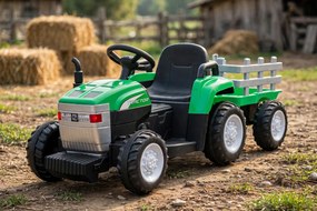 Trattore Elettrico per Bambini 12V con Rimorchio Verde...