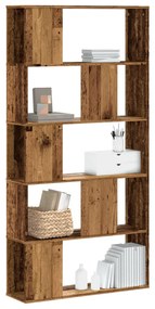 Libreria 5 ripiani legno vecchio 80,5x23,5x162,5cm multistrato