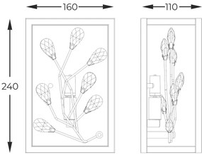 Zuma Line W0578-01A-B5TF - Applique SPRING 1xG9/33W/230V nero/oro