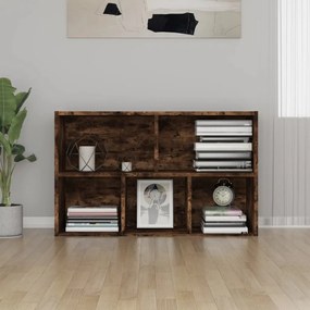 Libreria/credenza rovere fumo 50x25x80 cm in legno multistrato