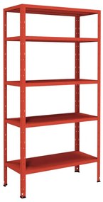 Scaffale in kit 5 ripiani Crosser L 90 x P 40 x H 180 cm rosso, portata per ripiano 80 kg