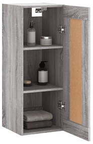 Mobile a Parete Grigio Sonoma 34,5x34x90 cm Legno Multistrato