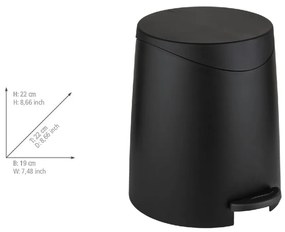 Cestino per la spazzatura nero opaco in plastica con pedale 3 l Portes – Allstar