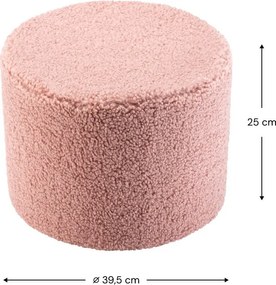 Pouf per bambini rosa con rivestimento in bouclé – Wigiwama