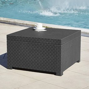 Tavolino da esterno grigio in rattan 56x56 cm - Juinsa