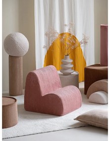 Poltrona per bambini rosa con rivestimento in velluto a coste Cloud – Wigiwama