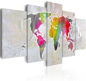 Quadro Illustration of the World  Colore colorful, Dimensioni e Misure 100x50