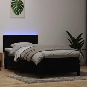 Giroletto A Molle Con Materasso Nero 80x220 Cm Velluto /