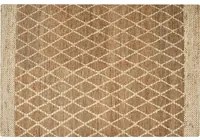 Tappeto Runner Beige Juta 200 x 300 cm Motivo geometrico intrecciato a mano Boho Corridoio Camera da letto