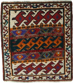 Shiraz Tappeto 70 x 60 Rosso (Iran) Annodato A Mano