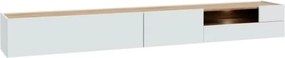 Mobile TV Sospeso 270x40x32h Con Vano Decoder Lewis Rovere E Grigio Chiaro