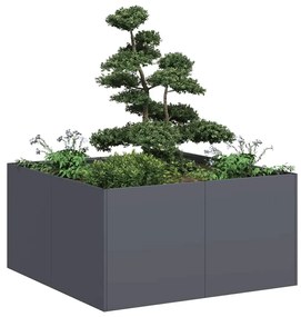 Fioriera Antracite 80x80x40 Cm İn Acciaio Laminato A Freddo /