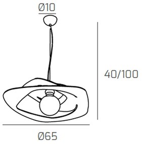 Sospensione Moderna Warped Metallo Sabbia 1 Luce E27 D.65Cm