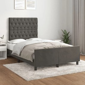 Giroletto Senza Materasso Grigio Scuro 120x200 Cm Velluto /