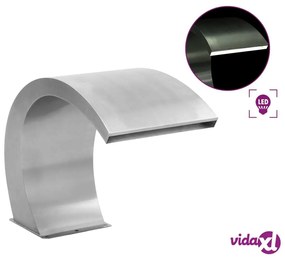 vidaXL Fontana per Piscina con LED in Acciaio Inox 30x60x45 cm