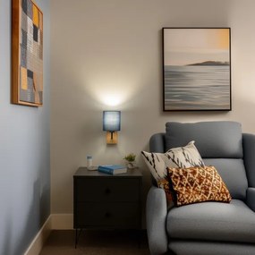 Brilagi - Applique NUBILA WOOD 1xE27/25W/230V quercia/blu scuro