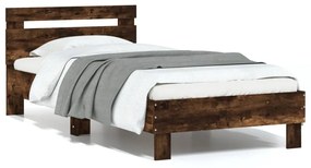 Giroletto Con Testiera Rovere Fumo 90x200 Cm Legno Multistrato /