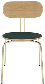 Sedie da pranzo in verde scuro e oro Curious - UMAGE