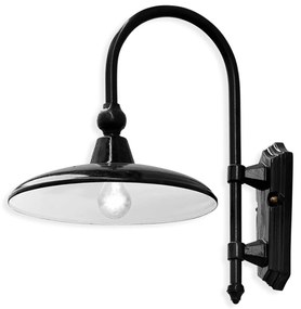 Applique Da Esterno Classica Campobasso Metallo E Ceramica Nero 1 Luce E27