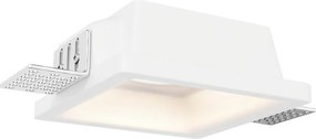 Portafaretto Quadrato Ø100x100 mm GU10 in Gesso Pitturabile SLIM