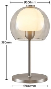 Lucande Kaiya lampada da tavolo paralume di vetro