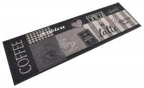 Tappeto Da Cucina Lavabile Nero Caffè 45x150 Cm Velluto /