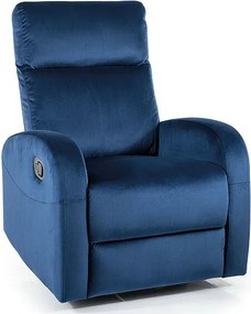 Poltrona reclinabile Olimp Velvet blu navy – 72x80–160x101 cm