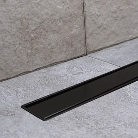 Canalina Di Scarico a Pavimento Piastrellabile 85 Cm Karag "Primo Compact Line" Nero