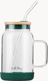 Barattolo in vetro borosilicato con cannuccia Fuori