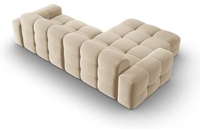 Divano angolare in velluto beige (angolo sinistro) Kendal - Micadoni Home