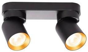Faretto ANDY 2xGU10/8W/230V nero/oro
