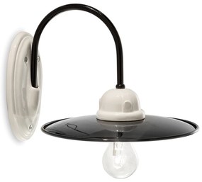 Applique Industrial Minimal Nordico B&W Metallo Vintage Nero 1 Luce E27