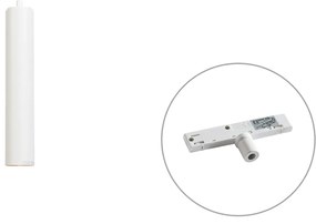 Lampada a sospensione di design bianca con adattatore per binario monofase - Slimline Tuba Small