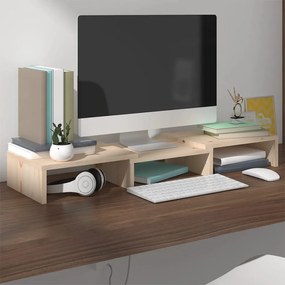 Supporto Per Monitor 60x24x10,5 Cm İn Legno Massello Di Pino /