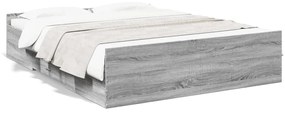 Giroletto cassetti grigio sonoma 140x200 cm legno multistrato