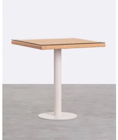 Tavolo da Esterno Quadrato in Alluminio e Vetro Temperato (70x70 cm) - The Masie