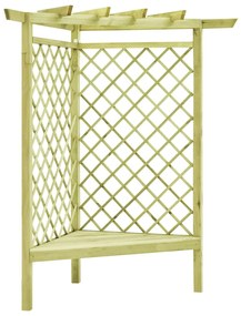 Pergolato Ad Angolo E Sedile 130x130x197 Cm İn Pino Impregnato /